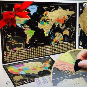 Brand NEW ( in the box) Wanderlust scratch off world map.